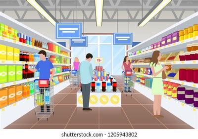 cartoon supermarket conditioned shopper|52,045 Cartoon Supermarket Images, Stock Photos.